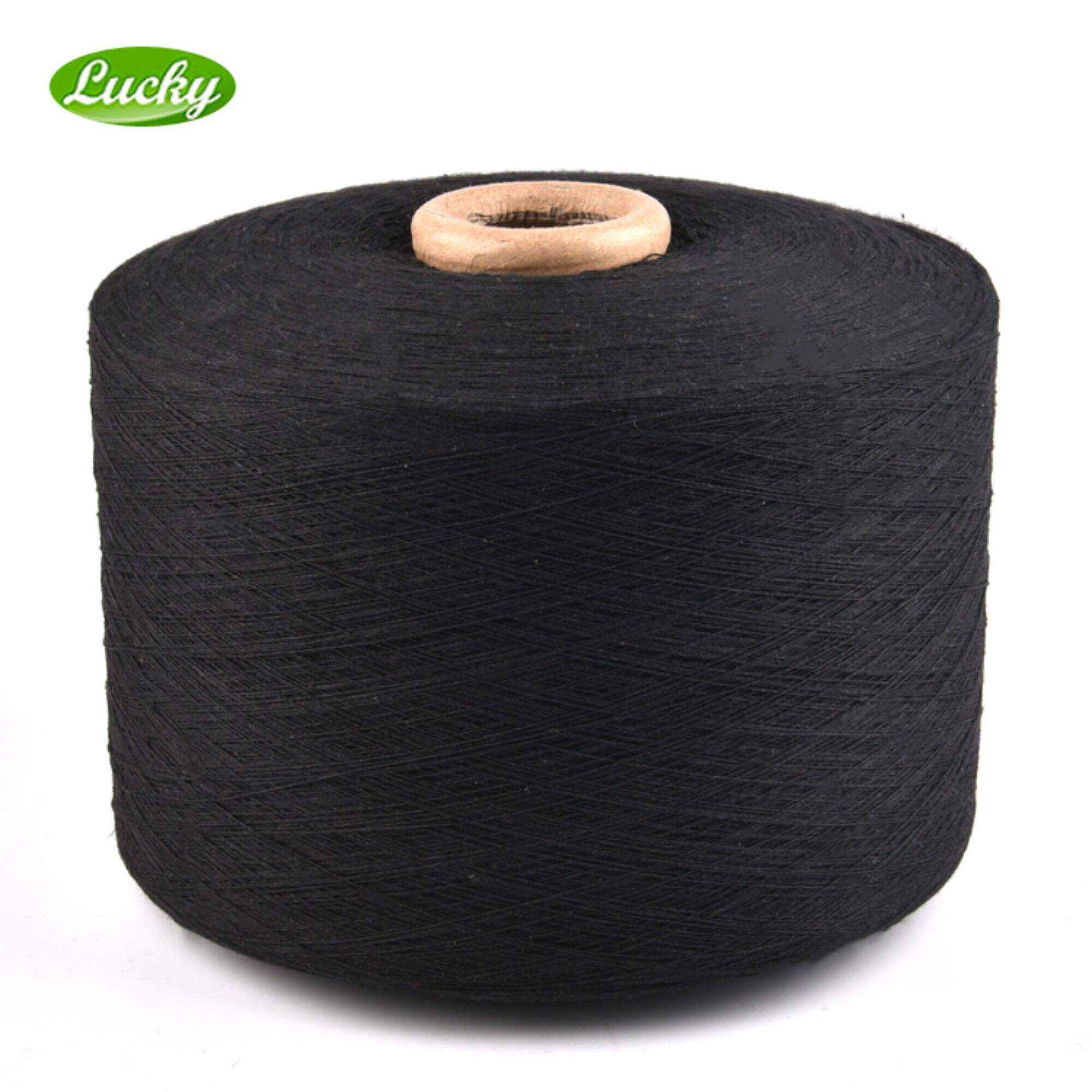 Lucky recycled regenerated NE10S, 12S black tc weaving yarn for weaving  cotton carded weaving yarn 201 for weaving