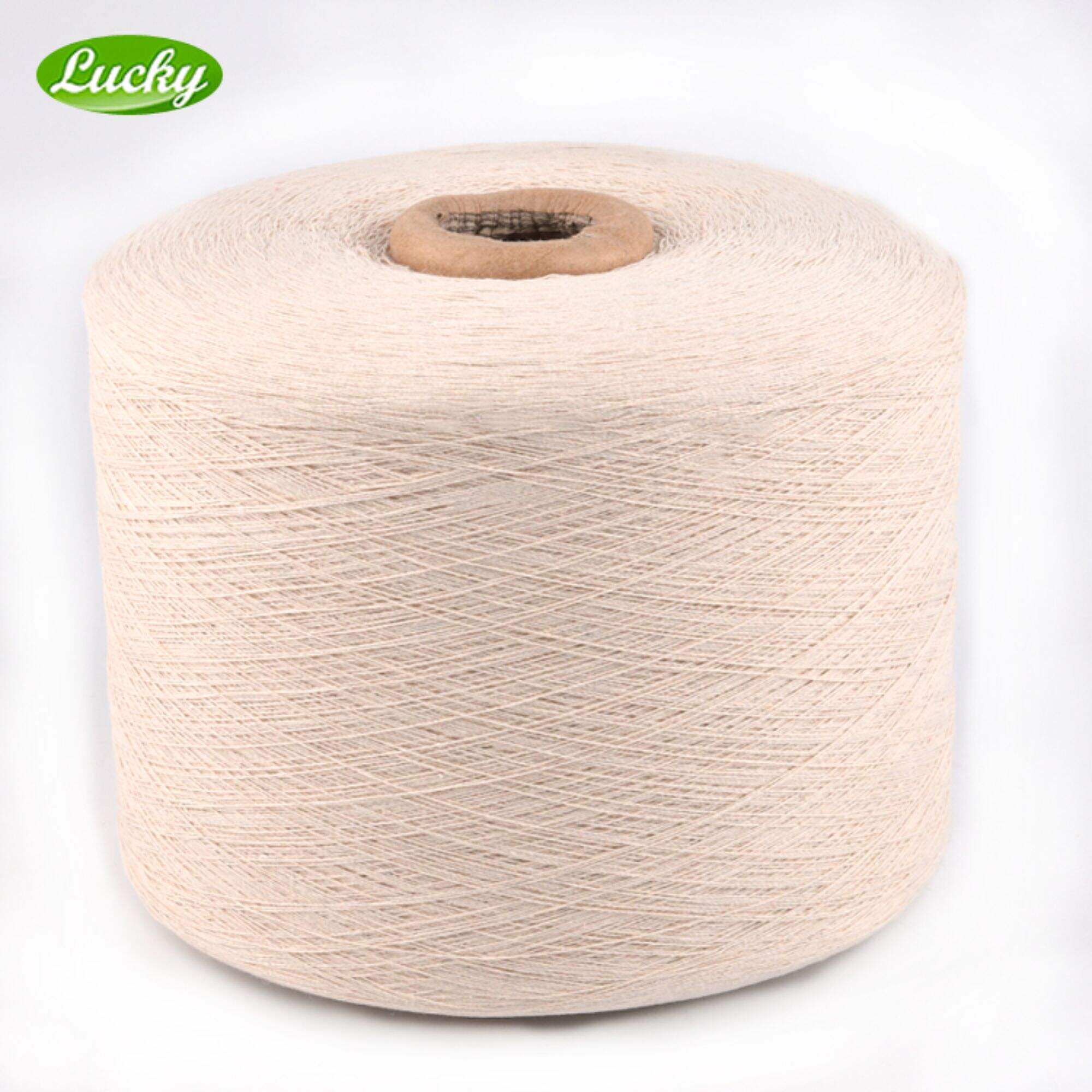 Recycled polyester cotton thread raw white recycle yarn 45s regeneration of cotton and polyester