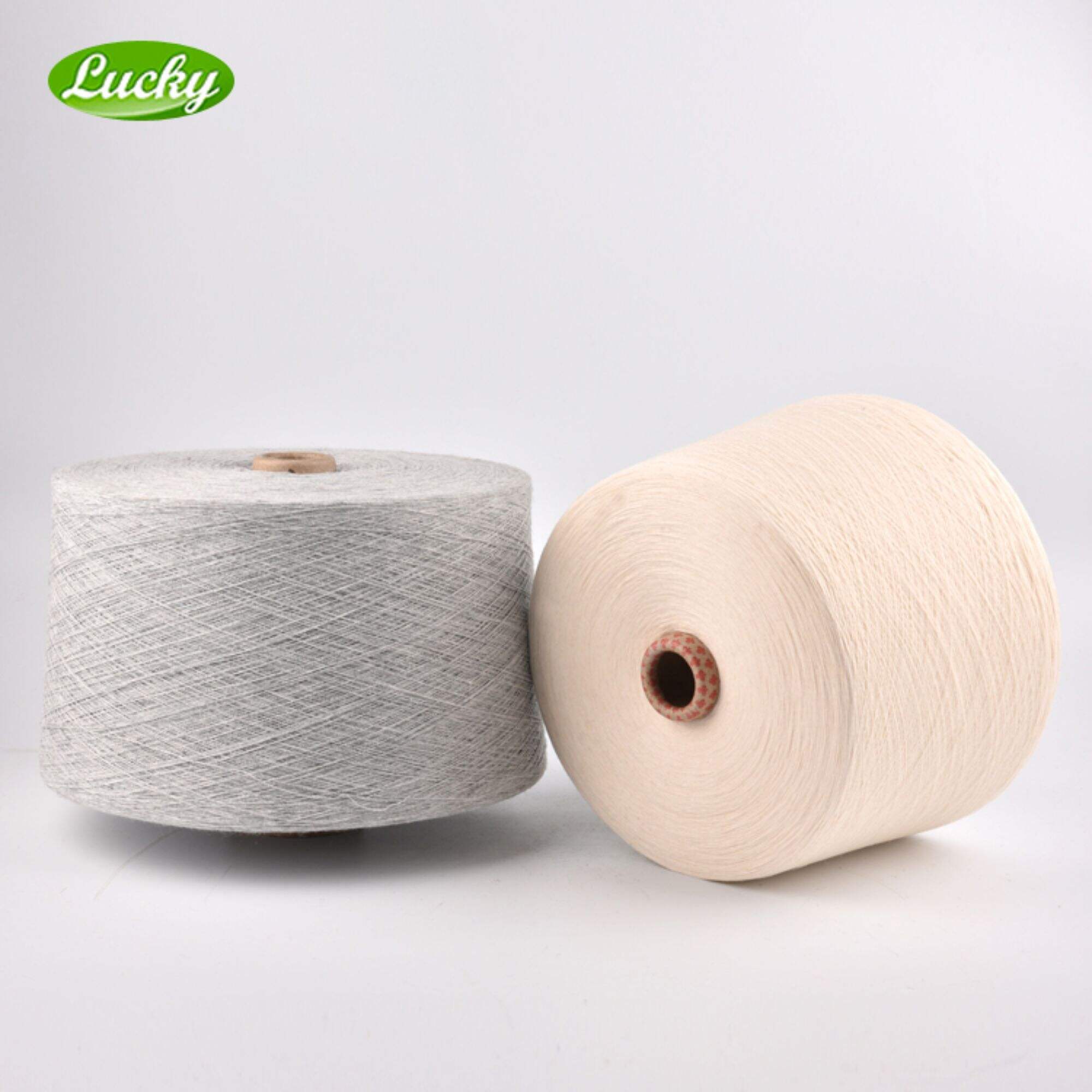 NE21S recycled( RG)t-shirt cotton yarn wholesale for circular knitting colored fabrics