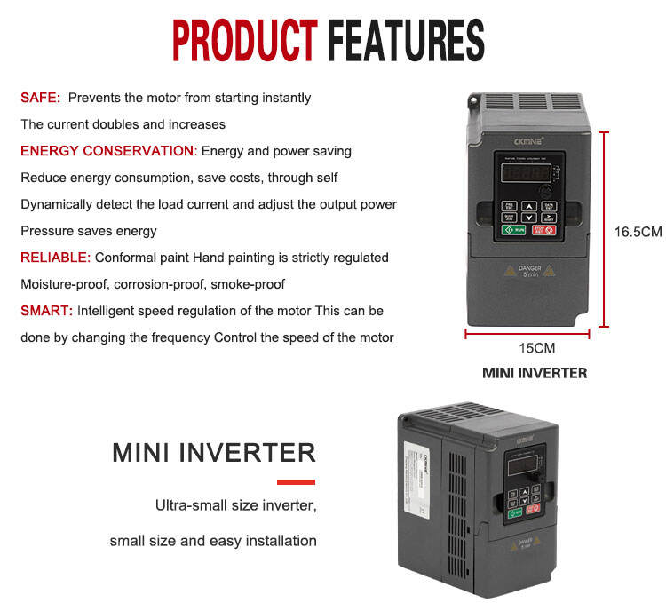 KAIMIN 工場 DC AC 小型インバーター 1.5kW 1kW VFD 220V 単相から 3 相 380V モーターポンプ用サプライヤー