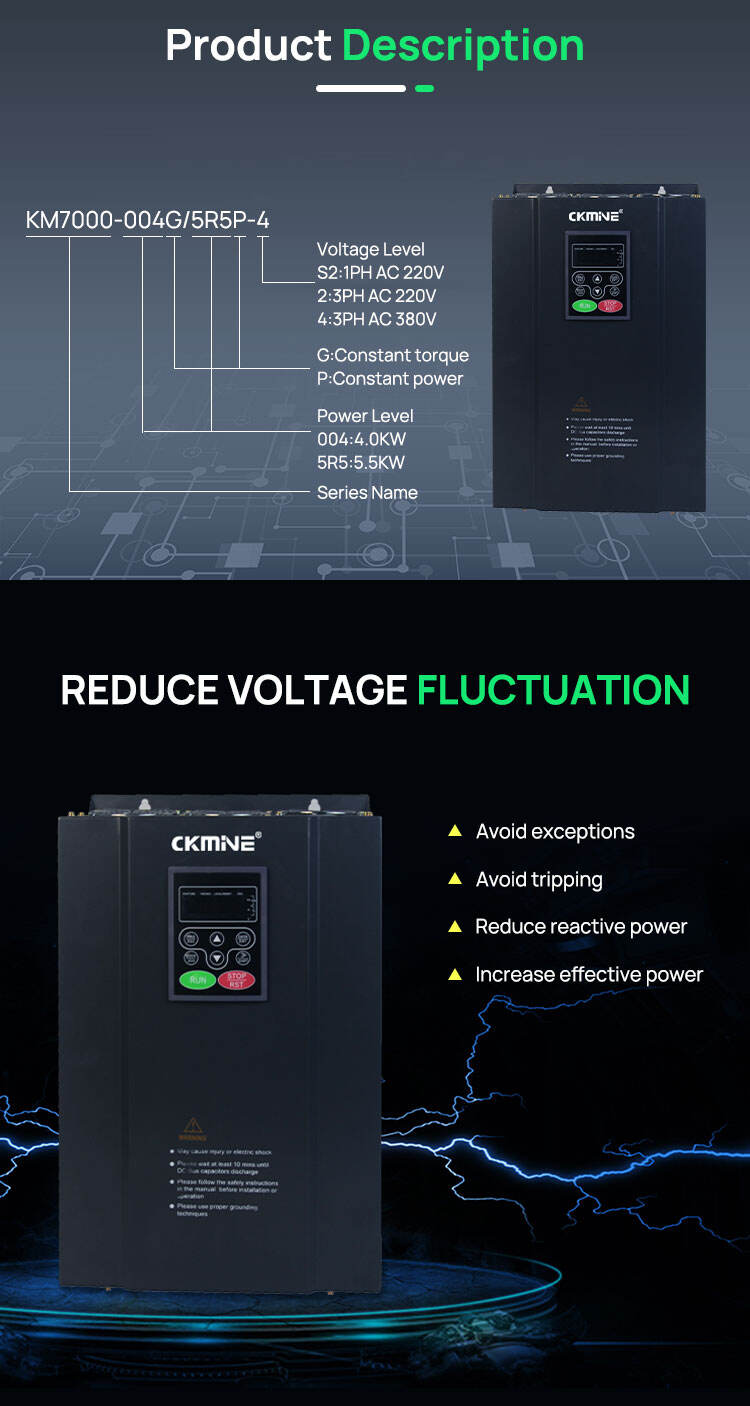 CKMINE KM7000 1.5kW 220V Single Phase to 380V 3 Phase Frequency Converter 50hz to 60hz Ac Drive VFD Inverter for Motor factory