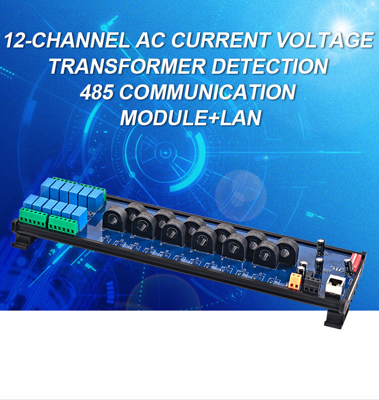 product huaqingjun 12 channel rs485 ethernet ac current voltage transformer detect module modbus rtu modbus tcp acquisition module-2