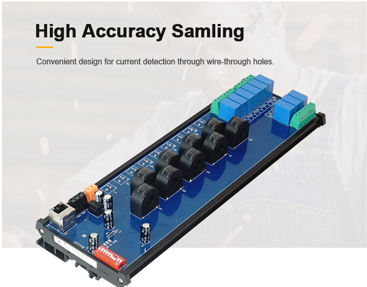 product huaqingjun 9 channel rs485 ethernet current voltage transformer detect module rs485 modbus rtu modbus tcp acquisition module-5