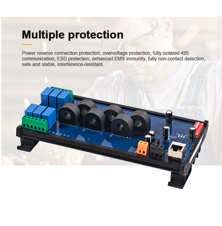 product huaqingjun 6 channel rs485 lan current voltage transformer detect module detection modbus rtu tcp acquisition module-9