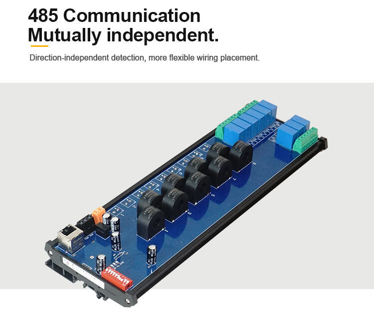 product huaqingjun 9 channel rs485 ethernet current voltage transformer detect module rs485 modbus rtu modbus tcp acquisition module-7