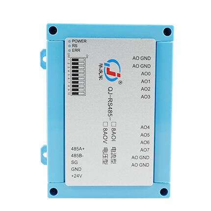 Huaqingjun 8-Channel RS485 Analog Output Module 0-10V Modbus RTU Protocol Communication AO Module for PLC