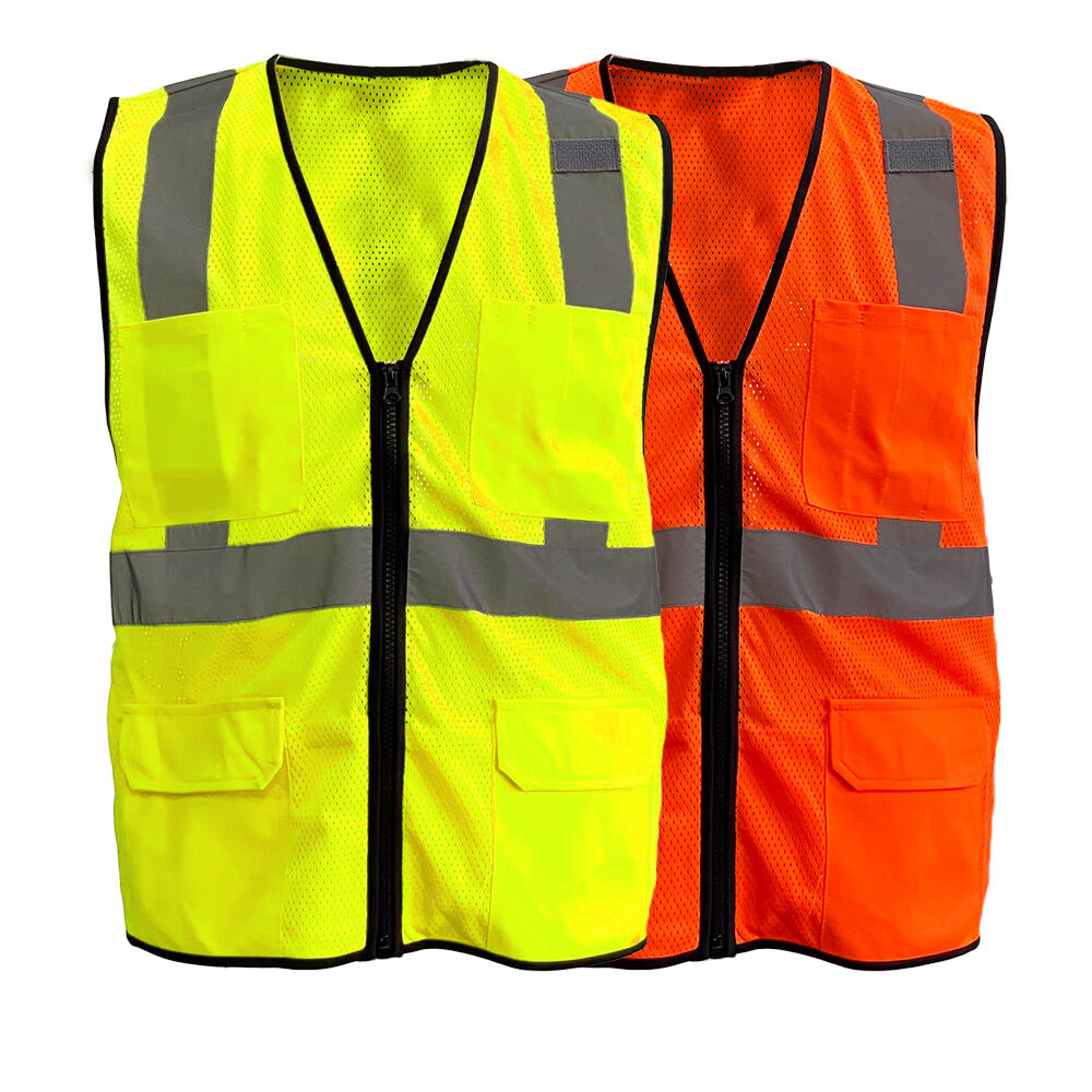 GVU04 HI-VIS 지퍼 메쉬 경제 안전 조끼