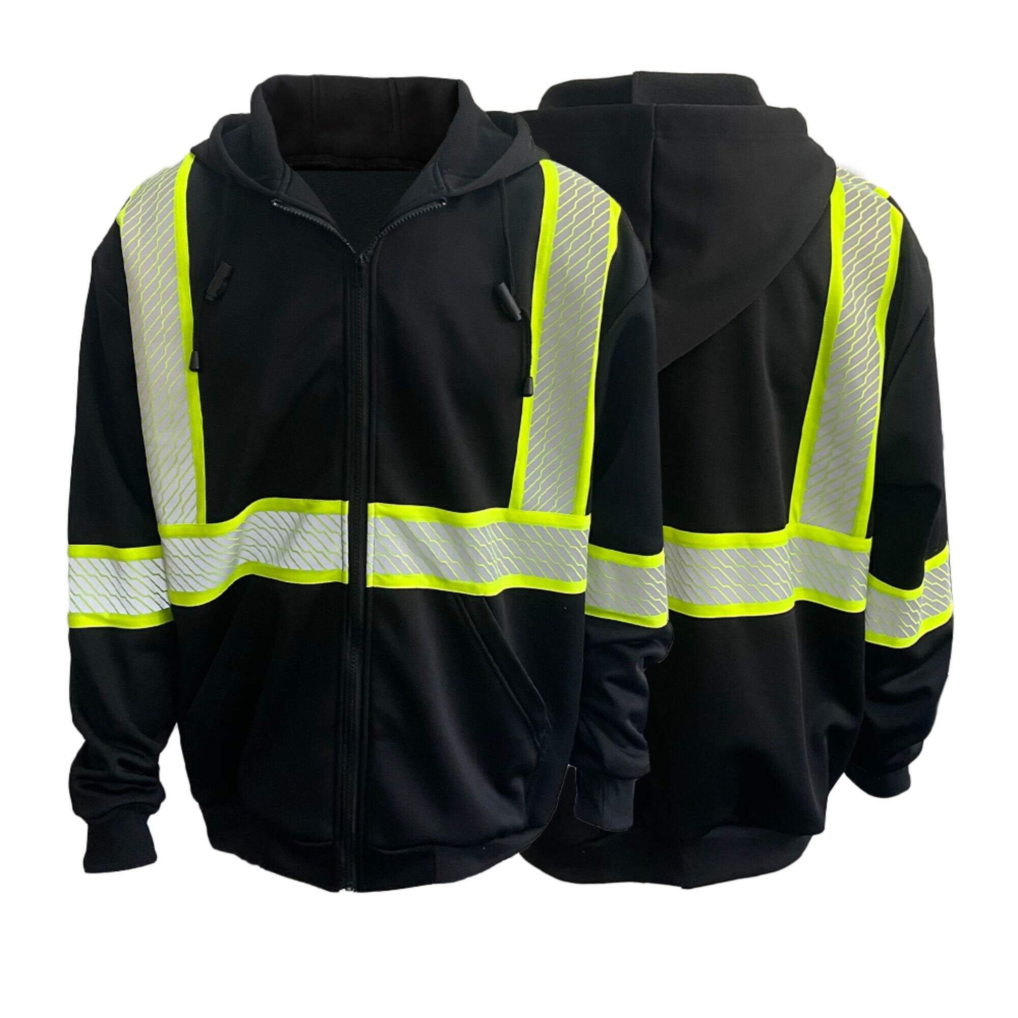 GH08 Hi-vis Jaket Ritsleting Bulu Pengaman