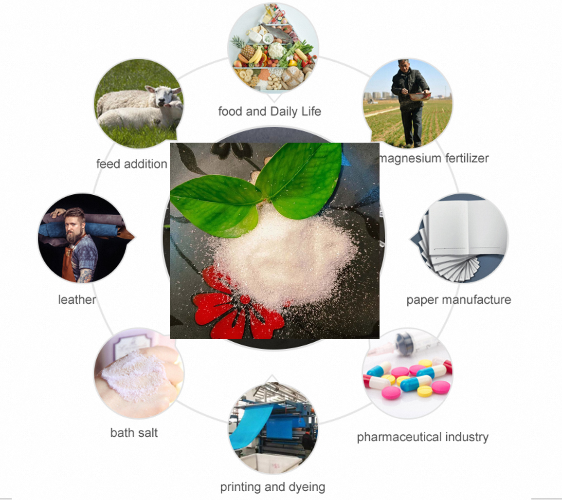 Food Grade Magnesium Sulfate Heptahydrate Crystal Agriculture Fertilizer CAS No. 10034-99-8 supplier