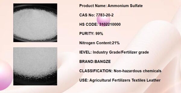 High Quality Ammonium Sulphate Fertilizer (NH4)2SO4 For Farm Use Agriculture Grade Ammonium Sulphate details