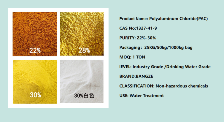 BANGZE Water Treatment Chemicals COA PAC 30% Powder Poly Aluminium Chloride details