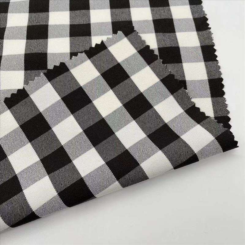 Polyester woven cationic grid 4 way stretch fabric with DWR finishing