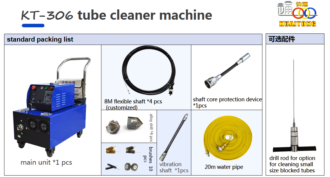 KT-306 Large power Professional industrial boiler condenser pipe cleaning machine tube cleaner factory