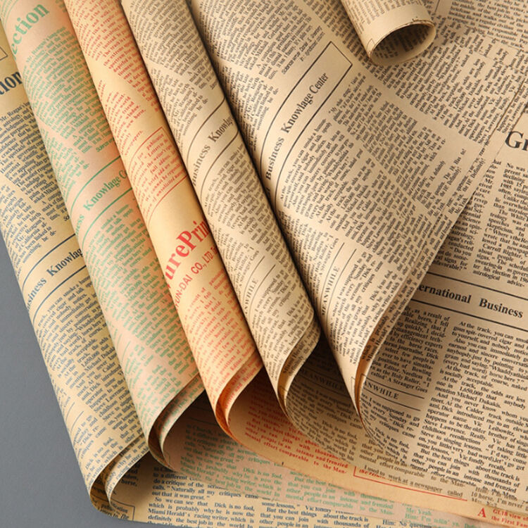 20 Sheet/Bag Newspaper Style Flower Wrapping Paper   details