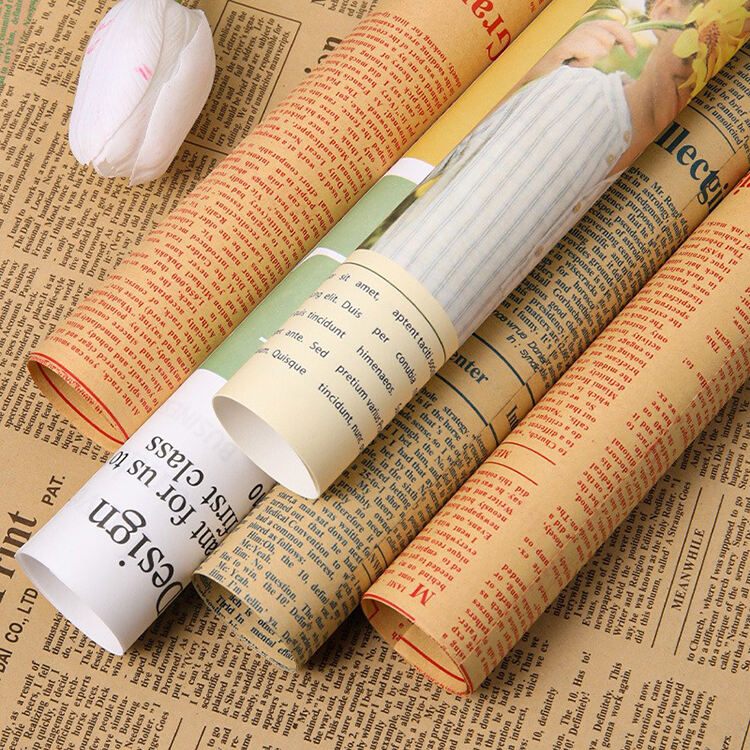 20 Sheet/Bag Newspaper Style Flower Wrapping Paper   manufacture