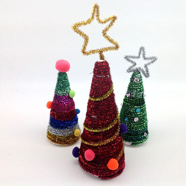 100pcs/bag Glittery Chenille Stems Pipe Cleaners details