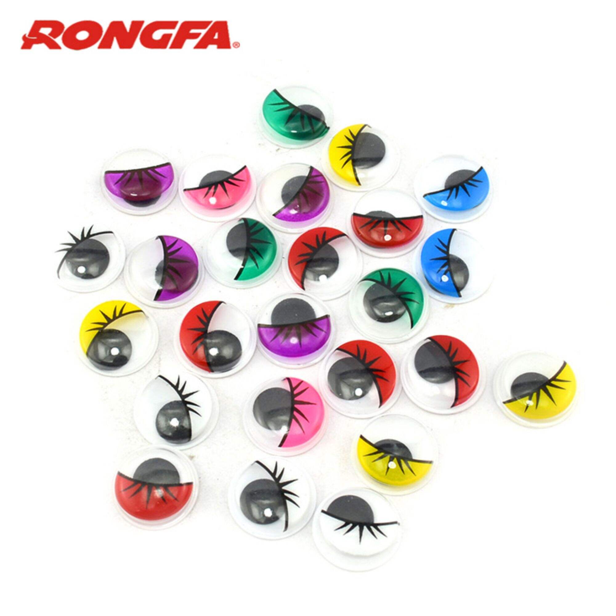 Handcraft DIY Self Adhesive Colored Eyelash Wiggly Eyes 