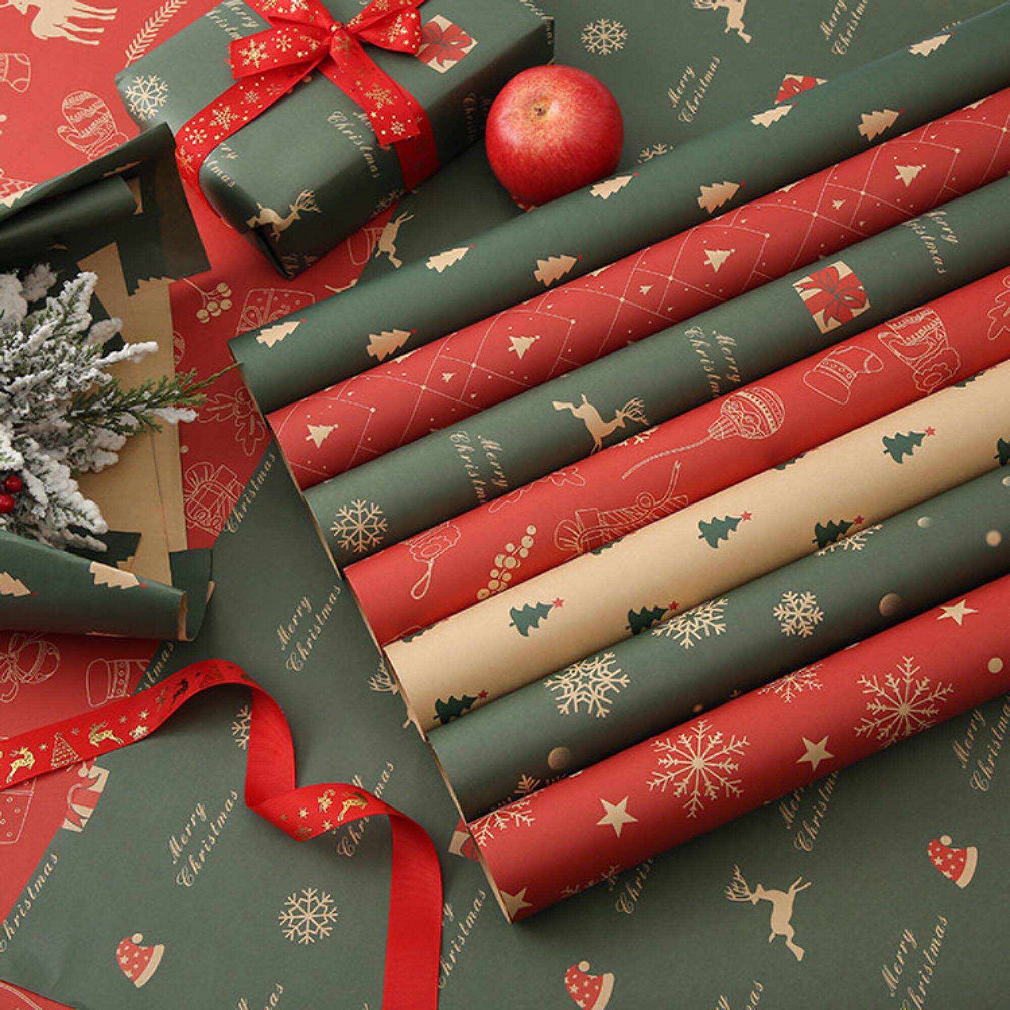 20 Sheet/Bag Christmas Flower Wrapping Paper  