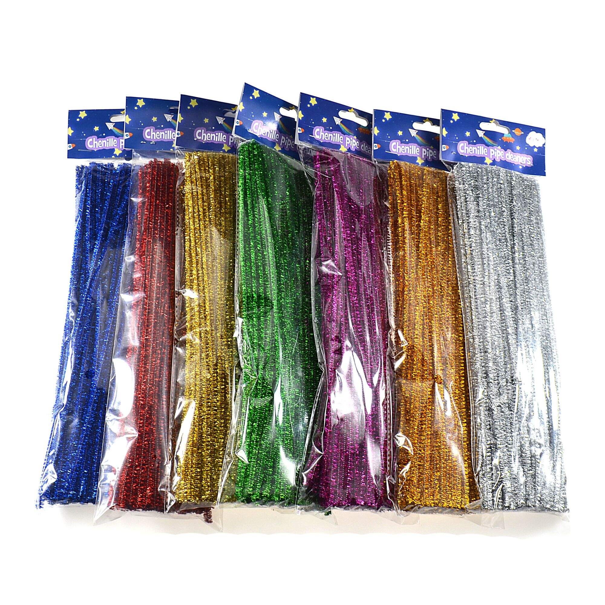 100pcs/bag Glittery Chenille Stems Pipe Cleaners