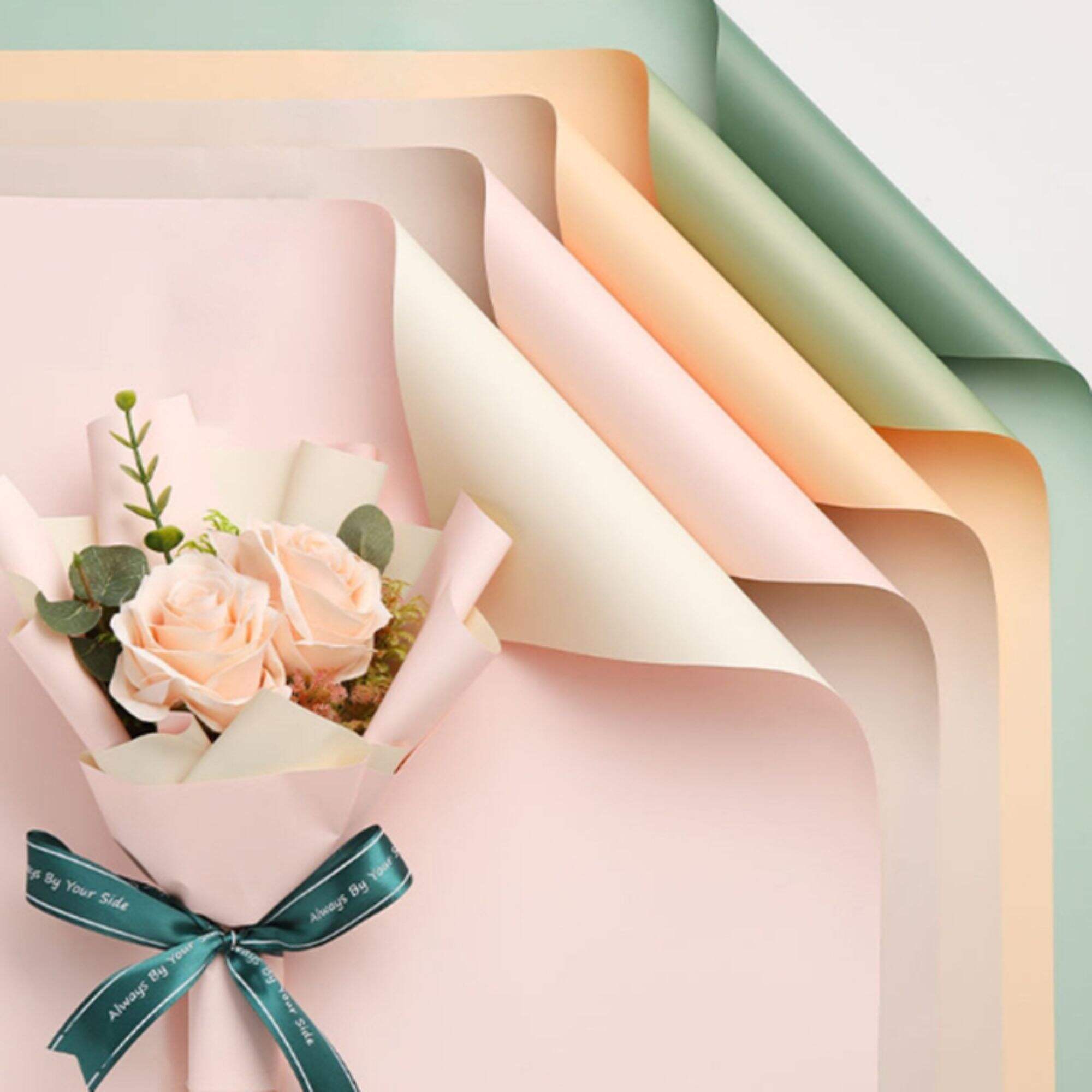 Doppelseitiges farbiges Geschenkpapier für Blumen, 20 Blatt/Beutel