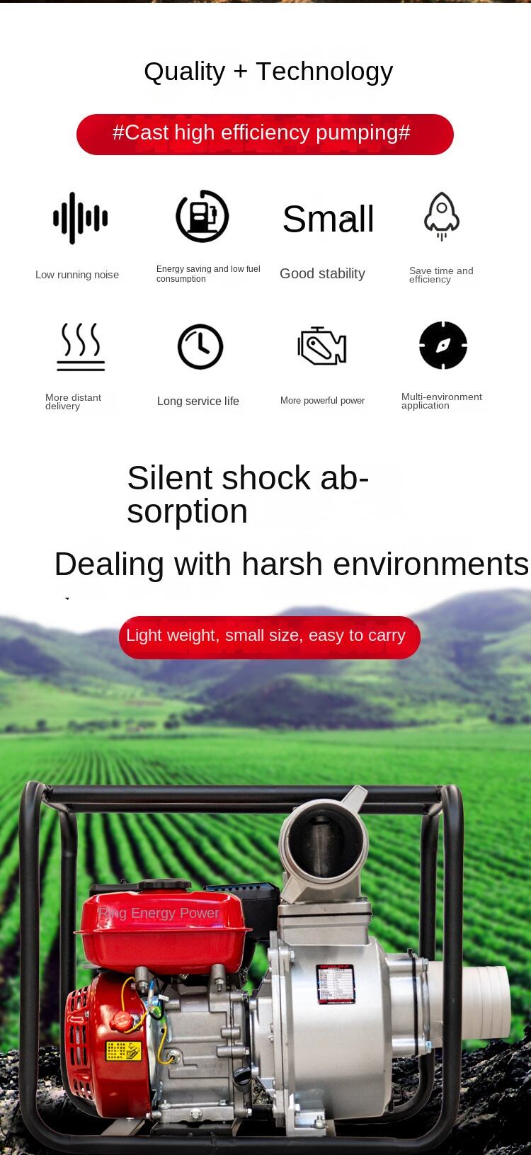 product high quality gasoline water pump 55hp petrol 2 inch 3 inch 4 inch portable gasoline water pump self priming pump irrigation use-6