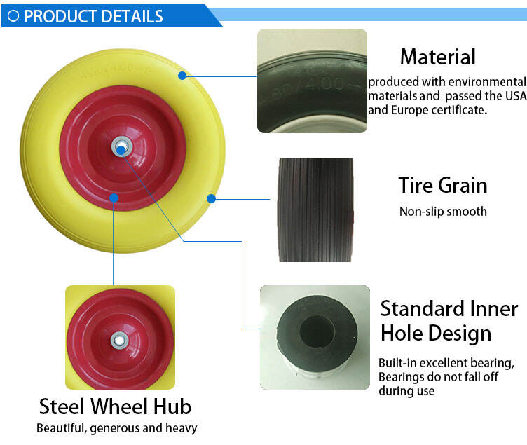 16-Inch Foam PU Wheel 4.00-8 PU Foam Wheel for Concrete New Condition for Manufacturing Plant Industries supplier
