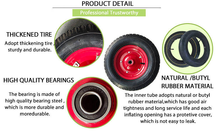 16 inch high quality pneumatic rubber wheel 400-8 rubber tire for garden cart utility wagon and agricultural equipment manufacture
