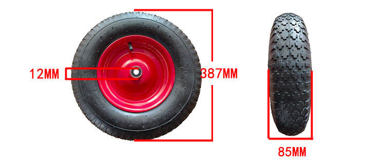 16 inch 4.10/3.50-6 wheelbarrow pneumatic rubber wheel wheelchair wheel details
