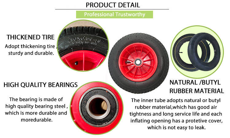 16 inch wheelbarrow tire solid forklift wheel from factory supplier
