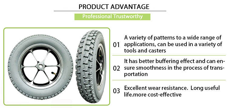 New 12-Inch Pneumatic Rubber Aluminum Rim Keyway Bearing Driving Wheel Elderly Bicycles/Electric Shopping Carts Retail Industry supplier