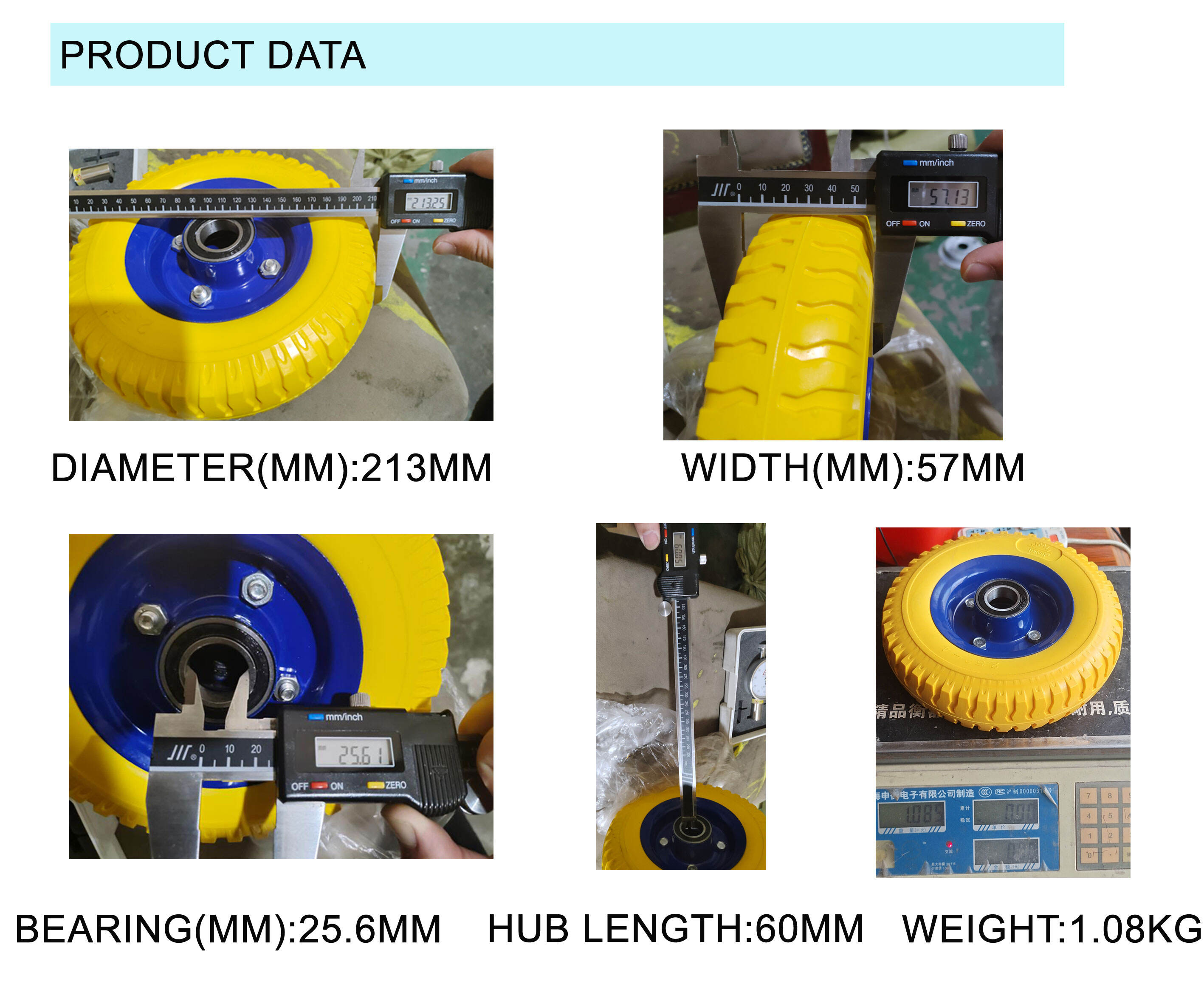 250-4 Pneumatic Hand Trolley Wheel Solid Inflatable with Rubber Material for Wheelbarrow Made of Steel and Plastic manufacture