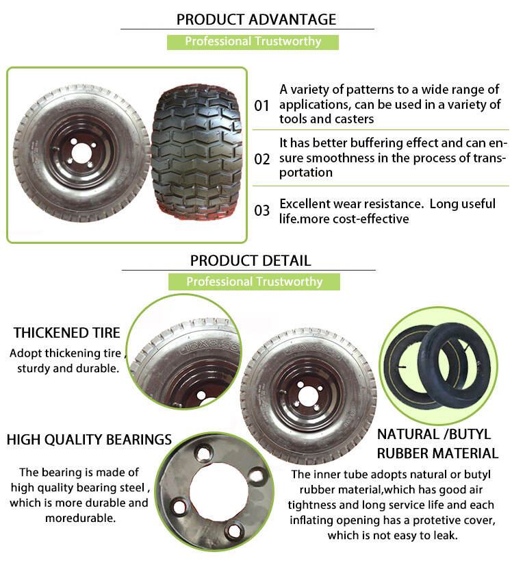 New 18X9.50-8 Supersized Pneumatic Rubber Trailer Wheel for Farm Use details