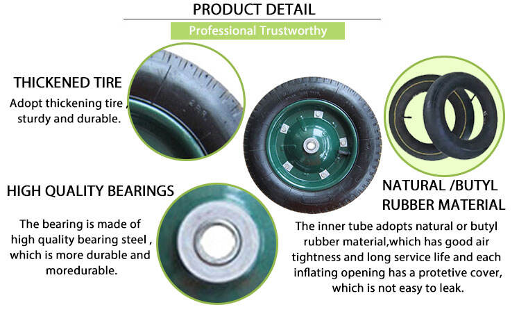 Hot 13-Inch Lawn Mower Caster Wheels Rubber Spoken Rim Pneumatic Garden Cart Wheels pneumatic rubber wheel supplier