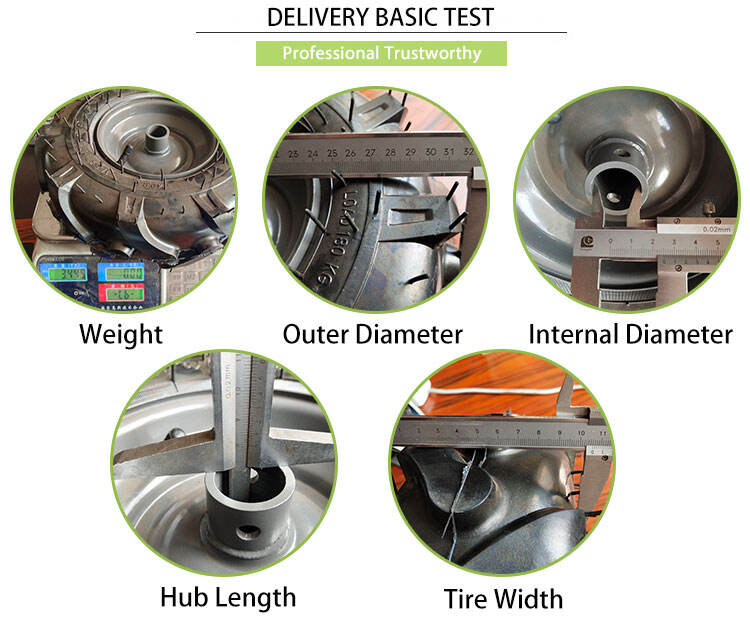 Heavy duty durable construction wheelbarrow tire agricultural tiller pneumatic rubber wheel with steel rim details