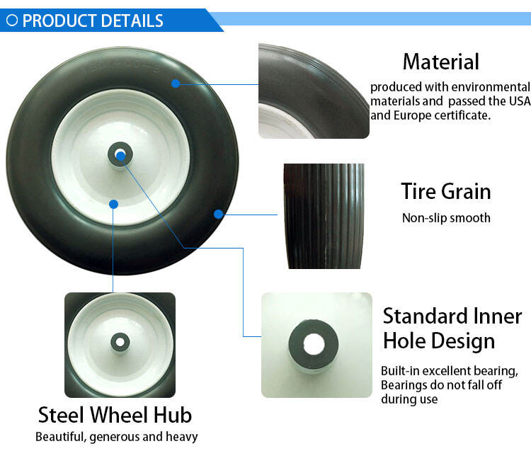 Puncture Proof Baby Stroller Solid Pu Foam Wheel Steel Spoke Pu Foam Wheel With Enamel manufacture