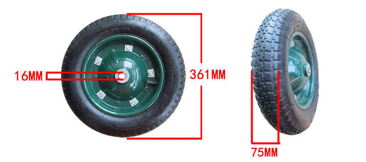 Hot 13-Inch Lawn Mower Caster Wheels Rubber Spoken Rim Pneumatic Garden Cart Wheels pneumatic rubber wheel details