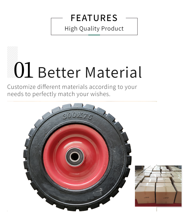 4inch 5inch 6inch trolley 8 inch solid rubber wheel for heavy duty and tool cart from Qingdao major supplier