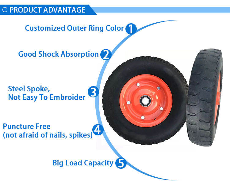 8 inch, 10 inch Puncture-Proof Wheel 12 inch 13 inch Solid Rubber Puncture Proof Tire Wheels for Wheelbarrow factory
