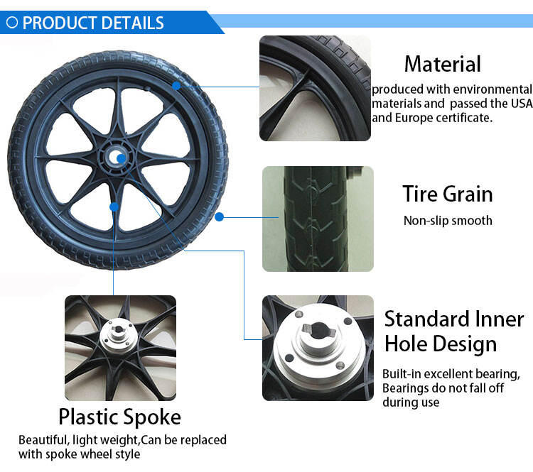 New 16-Inch PU Foam Tire Wheel 16x1.75 Non-Pneumatic Double-Wheel Barrow Cart Wheel for Retail Manufacturing Plants Home Use factory
