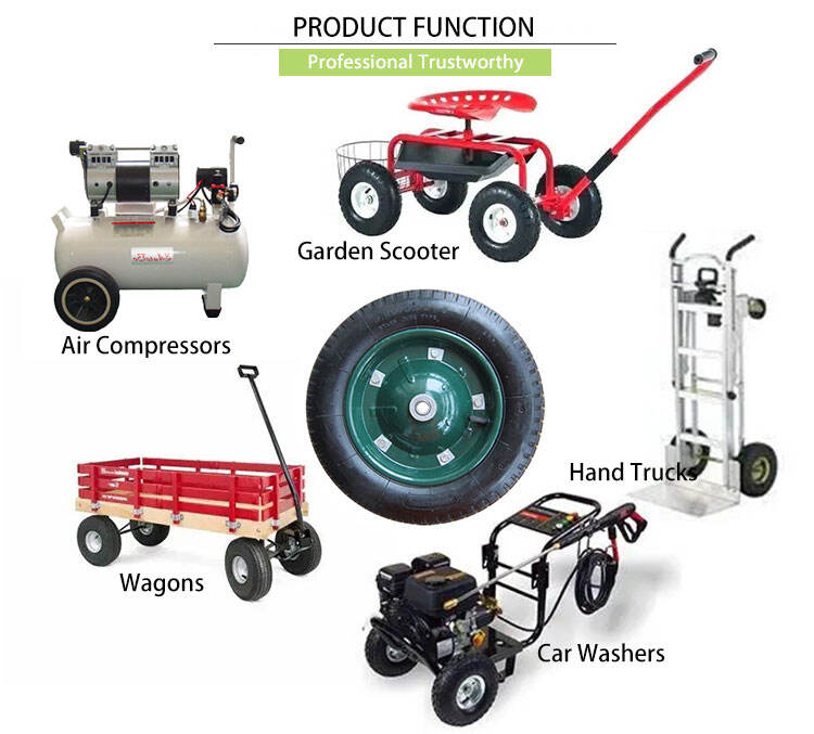 Hot 13-Inch Lawn Mower Caster Wheels Rubber Spoken Rim Pneumatic Garden Cart Wheels pneumatic rubber wheel factory