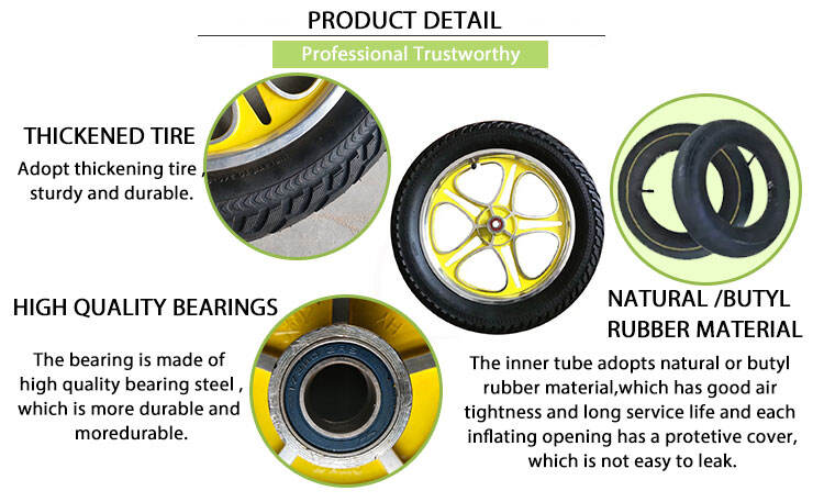 16 inch high quality bicycle inflatable rubber wheel balance bike wheel tool cart inflatable wheel manufacture