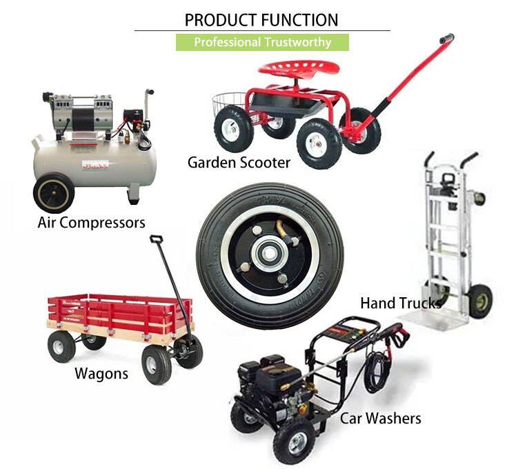 7-Inch 7x1.5 Pneumatic Rubber Trolley Wheel Small Scooter Inflatable Type Steel Rim for Material Handling Equipment factory