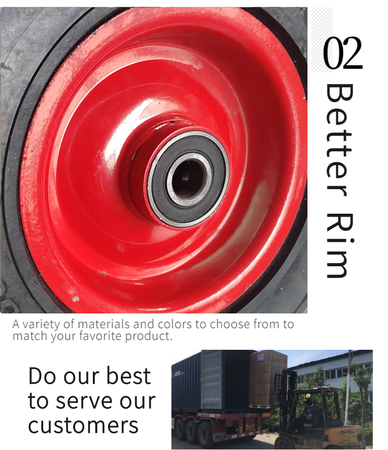 4inch 5inch 6inch trolley 8 inch solid rubber wheel for heavy duty and tool cart from Qingdao major manufacture