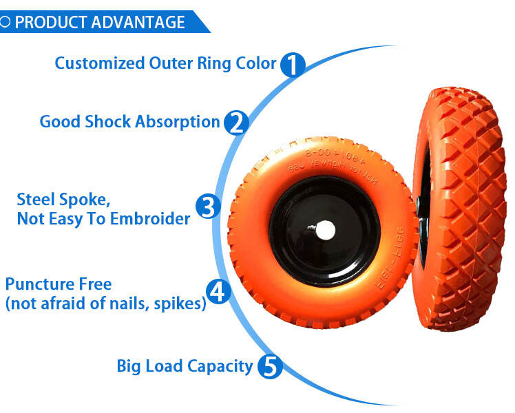 10 12 16 inch PU foam wheel Big Load Capacity 390mm Pu Wheels Puncture Free Pu Foam Rubber Wheels supplier