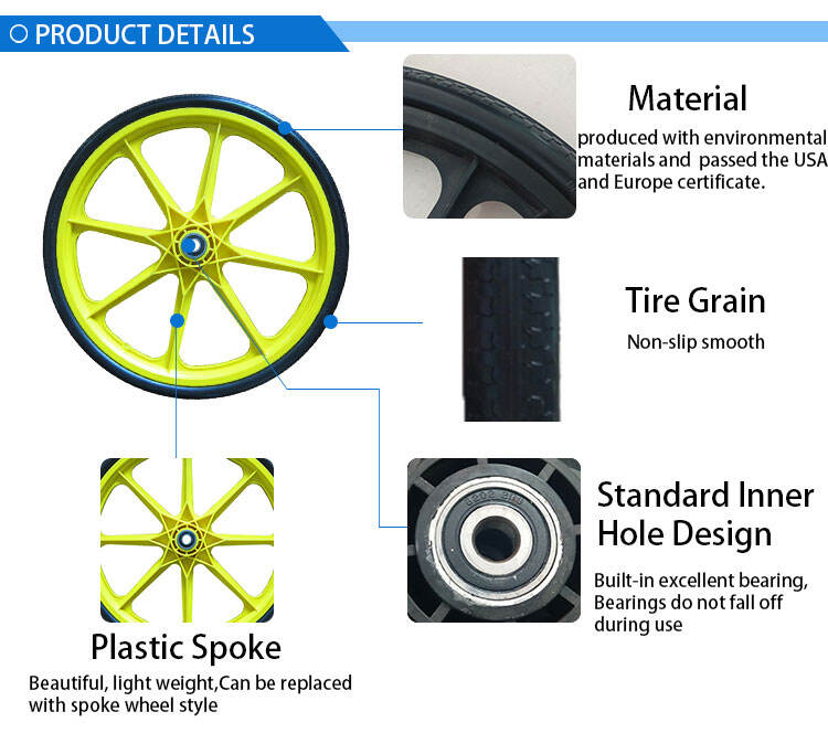 20x1.75 pu foam wheel wheelchair front wheel 20 Inch Flat Free Pu Foam Filling Tire Solid Wheels details