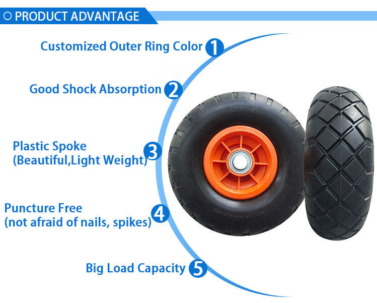 300-4 16inch puncture free flat cart wheel Trolley wheel Pu Foam Wheel factory
