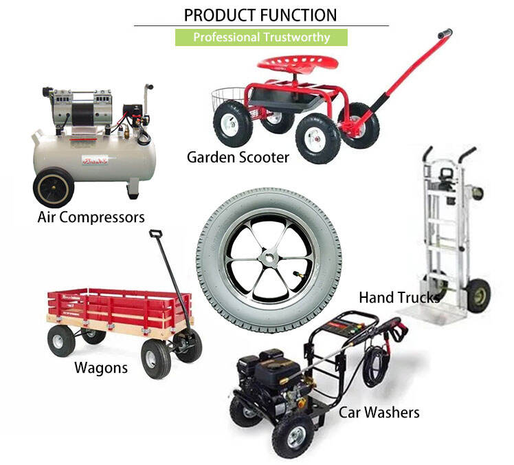 New 12-Inch Pneumatic Rubber Aluminum Rim Keyway Bearing Driving Wheel Elderly Bicycles/Electric Shopping Carts Retail Industry supplier