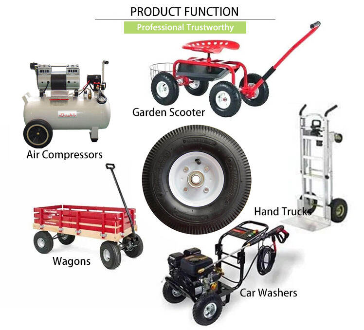 10" pneumatic wheel 3.50-4  pneumatic wheelbarrow wheel Inflatable wheels for tool carts details