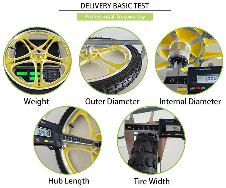bicycle trailer wheels 20 inch pu foam wheel with yellow rim details