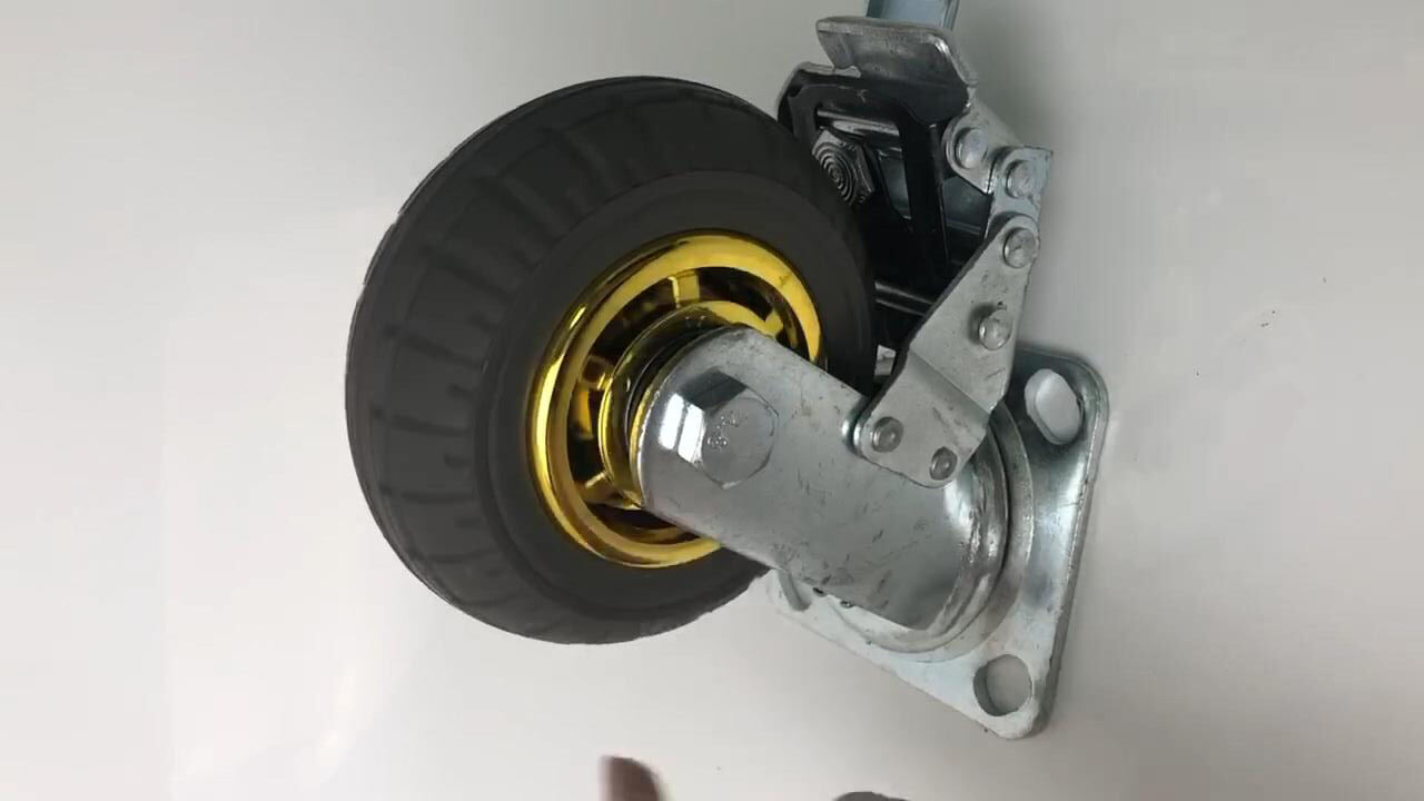 Universal belt brake rubber solid casters